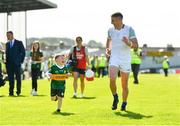 28 May 2022; Paul Geaney of Kerry and his son Paidi, aged 5, leave the field after the Munster GAA Football Senior Championship Final match between Kerry and Limerick at Fitzgerald Stadium in Killarney. Photo by Diarmuid Greene/Sportsfile