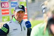 28 May 2022; Kerry manager Jack O'Connor is interviewed by Marie Crowe for RTE after the Munster GAA Football Senior Championship Final match between Kerry and Limerick at Fitzgerald Stadium in Killarney. Photo by Diarmuid Greene/Sportsfile