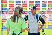 28 May 2022; Kerry manager Jack O'Connor is interviewed by Marie Crowe for RTE after the Munster GAA Football Senior Championship Final match between Kerry and Limerick at Fitzgerald Stadium in Killarney. Photo by Diarmuid Greene/Sportsfile