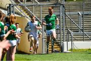 28 May 2022; Limerick captain Donal O'Sullivan leads his team out for the Munster GAA Football Senior Championship Final match between Kerry and Limerick at Fitzgerald Stadium in Killarney. Photo by Diarmuid Greene/Sportsfile