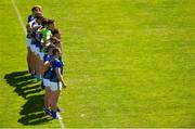 28 May 2022; The Kerry team stand together for the playing of the national anthem before the Munster GAA Football Senior Championship Final match between Kerry and Limerick at Fitzgerald Stadium in Killarney. Photo by Diarmuid Greene/Sportsfile