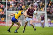 29 May 2022; Johnny Heaney of Galway in action against Brian Stack of Roscommon during the Connacht GAA Football Senior Championship Final match between Galway and Roscommon at Pearse Stadium in Galway. Photo by Eóin Noonan/Sportsfile
