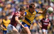29 May 2022; Enda Smith of Roscommon in action against Jack Glynn of Galway during the Connacht GAA Football Senior Championship Final match between Galway and Roscommon at Pearse Stadium in Galway. Photo by Sam Barnes/Sportsfile
