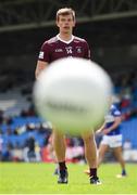 29 May 2022; John Heslin of Westmeath looks on as the ball goes out for a '45, after his first half penalty kick was saved by Laois goalkeeper Danny Bolger, not pictured, during the Tailteann Cup Round 1 match between Laois and Westmeath at MW Hire O'Moore Park in Portlaoise, Laois. Photo by Piaras Ó Mídheach/Sportsfile