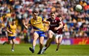 29 May 2022; Conor Hussey of Roscommon in action against Shane Walsh of Galway during the Connacht GAA Football Senior Championship Final match between Galway and Roscommon at Pearse Stadium in Galway. Photo by Sam Barnes/Sportsfile