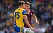 29 May 2022; Seán Kelly of Galway tussles with Conor Cox of Roscommon during the Connacht GAA Football Senior Championship Final match between Galway and Roscommon at Pearse Stadium in Galway. Photo by Eóin Noonan/Sportsfile