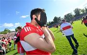 29 May 2022; Christopher McKaigue of Derry celebrates after the Ulster GAA Football Senior Championship Final between Derry and Donegal at St Tiernach's Park in Clones, Monaghan. Photo by Ramsey Cardy/Sportsfile