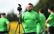 28 May 2022; Media officer Adam Thompson during a Republic of Ireland U21  squad training session at FAI National Training Centre in Abbotstown, Dublin. Photo by Eóin Noonan/Sportsfile