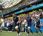 28 May 2022; Leinster players, from left, Jack Conan, Caelan Doris and Rónan Kelleher before the Heineken Champions Cup Final match between Leinster and La Rochelle at Stade Velodrome in Marseille, France. Photo by Harry Murphy/Sportsfile