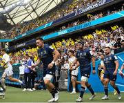 28 May 2022; Leinster players, from left, Jack Conan, Caelan Doris and Rónan Kelleher before the Heineken Champions Cup Final match between Leinster and La Rochelle at Stade Velodrome in Marseille, France. Photo by Harry Murphy/Sportsfile