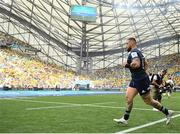 28 May 2022; Andrew Porter of Leinster runs out before the Heineken Champions Cup Final match between Leinster and La Rochelle at Stade Velodrome in Marseille, France. Photo by Harry Murphy/Sportsfile