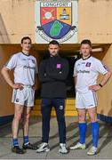 3 June 2022; Longford GAA manager Billy O’Loughlin, centre, with captain Mickey Quinn, right, and vice-captain Darren Gallagher, pictured at the launch of AIB’s new series ‘Tailteann Cup: Mic’d Up’. The fly-on-the-wall style series sees O’Loughlin and the two players mic’d up for the duration of their clash against Fermanagh last weekend. AIB, proud sponsors of both Club and County, is celebrating their eighth season as sponsors of the GAA All-Ireland Senior Football Championships and this new series takes GAA fans into the heart of the action, showcasing #TheToughest players in Gaelic Games through the eyes and voices of county management and players. You can view the first episode here: https://www.youtube.com/watch?  Photo by Sam Barnes/Sportsfile