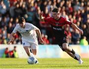 27 May 2022; Ali Coote of Bohemians in action against James Clarke of Drogheda United during the SSE Airtricity League Premier Division match between Bohemians and Drogheda United at Dalymount Park in Dublin. Photo by Michael P Ryan/Sportsfile