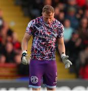 27 May 2022; Bohemians goalkeeper James Talbot reacts during the SSE Airtricity League Premier Division match between Bohemians and Drogheda United at Dalymount Park in Dublin. Photo by Michael P Ryan/Sportsfile