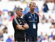 28 May 2022; La Rochelle head coach Ronan O'Gara and Leinster head coach Leo Cullen before the Heineken Champions Cup Final match between Leinster and La Rochelle at Stade Velodrome in Marseille, France. Photo by Harry Murphy/Sportsfile