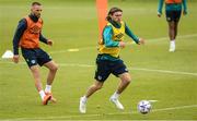 30 May 2022; Jeff Hendrick, right, and Conor Hourihane during a Republic of Ireland training session at the FAI National Training Centre in Abbotstown, Dublin. Photo by Stephen McCarthy/Sportsfile