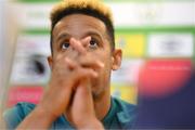 30 May 2022; Callum Robinson during a Republic of Ireland press conference at the FAI National Training Centre in Abbotstown, Dublin. Photo by Stephen McCarthy/Sportsfile