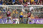 29 May 2022; Conor Daly of Roscommon scores his side's first goal during the Connacht GAA Football Senior Championship Final match between Galway and Roscommon at Pearse Stadium in Galway. Photo by Sam Barnes/Sportsfile