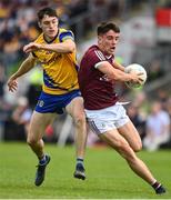 29 May 2022; Seán Kelly of Galway in action against Richard Hughes of Roscommon during the Connacht GAA Football Senior Championship Final match between Galway and Roscommon at Pearse Stadium in Galway. Photo by Sam Barnes/Sportsfile