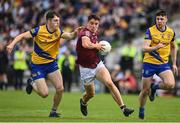 29 May 2022; Seán Kelly of Galway in action against Richard Hughes, left, and Conor Daly of both of Roscommon during the Connacht GAA Football Senior Championship Final match between Galway and Roscommon at Pearse Stadium in Galway. Photo by Sam Barnes/Sportsfile