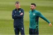 30 May 2022; Manager Stephen Kenny with Enda Stevens, right, during a Republic of Ireland training session at the FAI National Training Centre in Abbotstown, Dublin. Photo by Stephen McCarthy/Sportsfile