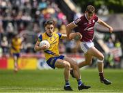 29 May 2022; Conor Hussey of Roscommon in action against Matthew Tierney of Galway during the Connacht GAA Football Senior Championship Final match between Galway and Roscommon at Pearse Stadium in Galway. Photo by Sam Barnes/Sportsfile