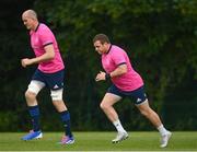 31 May 2022; Seán Cronin, right, and Devin Toner during Leinster Rugby squad training session at UCD in Dublin. Photo by Harry Murphy/Sportsfile