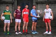 31 May 2022; Footballers, from left, Paudie Clifford of Kerry, Shane Walsh of Galway, Christopher McKaigue of Derry, Niall Scully of Dublin and Michael McKernan of Tyrone during the launch of the GAA Football All Ireland Senior Championship Series in Dublin. Photo by Ramsey Cardy/Sportsfile