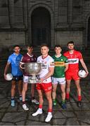 31 May 2022; Footballers, from left, Niall Scully of Dublin, Shane Walsh of Galway, Michael McKernan of Tyrone, Paudie Clifford of Kerry, and Christopher McKaigue of Derry during the launch of the GAA Football All Ireland Senior Championship Series in Dublin. Photo by Ramsey Cardy/Sportsfile