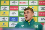 31 May 2022; Jason Knight during a Republic of Ireland press conference at FAI National Training Centre in Abbotstown, Dublin. Photo by Stephen McCarthy/Sportsfile