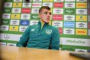 31 May 2022; Jason Knight during a Republic of Ireland press conference at FAI National Training Centre in Abbotstown, Dublin. Photo by Stephen McCarthy/Sportsfile