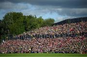 29 May 2022; Supporters watch on during the Ulster GAA Football Senior Championship Final between Derry and Donegal at St Tiernach's Park in Clones, Monaghan. Photo by Stephen McCarthy/Sportsfile