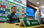 2 June 2022; Lee O'Connor during a Republic of Ireland U21's press conference at FAI National Training Centre in Abbotstown, Dublin. Photo by Ben McShane/Sportsfile