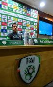 2 June 2022; Lee O'Connor during a Republic of Ireland U21's press conference at FAI National Training Centre in Abbotstown, Dublin. Photo by Ben McShane/Sportsfile