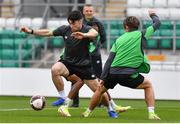 2 June 2022; Liam Kerrigan, left, and Ollie O'Neill during a Republic of Ireland U21's training session at Tallaght Stadium in Dublin. Photo by Ben McShane/Sportsfile