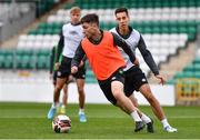 2 June 2022; Joe Hodge, left, and Conor Noss during a Republic of Ireland U21's training session at Tallaght Stadium in Dublin. Photo by Ben McShane/Sportsfile