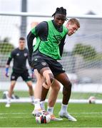 2 June 2022; JJ Koyode, left, and Mark McGuinness during a Republic of Ireland U21's training session at Tallaght Stadium in Dublin. Photo by Ben McShane/Sportsfile