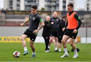 2 June 2022; Dawson Devoy, left, and Andy Lyons during a Republic of Ireland U21's training session at Tallaght Stadium in Dublin. Photo by Ben McShane/Sportsfile