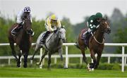 2 June 2022; Cairde Go Deo, right, with Colin Keane up, on their way to winning the King George V Cup, from second place Boundless Ocean, left, with Kevin Manning up, at Leopardstown Racecourse in Dublin. Photo by Seb Daly/Sportsfile