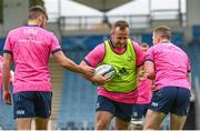 3 June 2022; Ed Byrne, centre, with Ross Byrne and Rory O'Loughlin during a Leinster Rugby Captain's Run at the RDS Arena in Dublin. Photo by Harry Murphy/Sportsfile