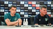 3 June 2022; Seamus Coleman and manager Stephen Kenny during a Republic of Ireland press conference at Vazgen Sargsyan Republican Stadium in Yerevan, Armenia. Photo by Stephen McCarthy/Sportsfile