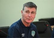 3 June 2022; Manager Stephen Kenny during a Republic of Ireland press conference at Vazgen Sargsyan Republican Stadium in Yerevan, Armenia. Photo by Stephen McCarthy/Sportsfile