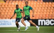 3 June 2022; Callum Robinson, right, and Chiedozie Ogbene during a Republic of Ireland training session at Vazgen Sargsyan Republican Stadium in Yerevan, Armenia. Photo by Stephen McCarthy/Sportsfile