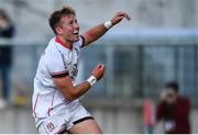3 June 2022; Stewart Moore of Ulster after scoring his side's second try during the United Rugby Championship Quarter-Final match between Ulster and Munster at Kingspan Stadium in Belfast. Photo by Ben McShane/Sportsfile