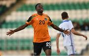 3 June 2022; Ademipo Odubeko of Republic of Ireland celebrates after scoring his side's second goal during the UEFA European U21 Championship qualifying group F match between Republic of Ireland and Bosnia and Herzegovina at Tallaght Stadium in Dublin. Photo by Seb Daly/Sportsfile