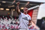 3 June 2022; James Hume of Ulster celebrates after the United Rugby Championship Quarter-Final match between Ulster and Munster at Kingspan Stadium in Belfast. Photo by Ben McShane/Sportsfile