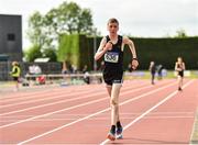4 June 2022; Shane Byrne of Rochestown College, Cork, competing in the junior boys 1200m walk at the Irish Life Health All Ireland Schools Track and Field Championships at Tullamore in Offaly. Photo by Sam Barnes/Sportsfile