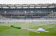 4 June 2022; Flags sit in the goal nets before the Leinster GAA Hurling Senior Championship Final match between Galway and Kilkenny at Croke Park in Dublin. Photo by Ramsey Cardy/Sportsfile