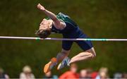 4 June 2022; Adam Nolan of Scoil Chonglais Baltinglass, Wicklow, competing in the senior boys high jump at the Irish Life Health All Ireland Schools Track and Field Championships at Tullamore in Offaly. Photo by Sam Barnes/Sportsfile
