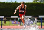 4 June 2022; Sean McGinley of St Eunans Letterkenny, Donegal, on his way to winning the senior boys 2000m steeplechase at the Irish Life Health All Ireland Schools Track and Field Championships at Tullamore in Offaly. Photo by Sam Barnes/Sportsfile
